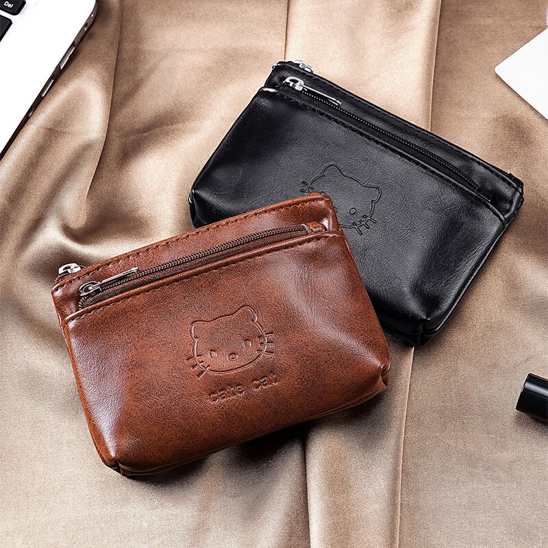 新款复古KT零钱包女可爱迷你多功能手拿包便携耳机证件随身小卡包