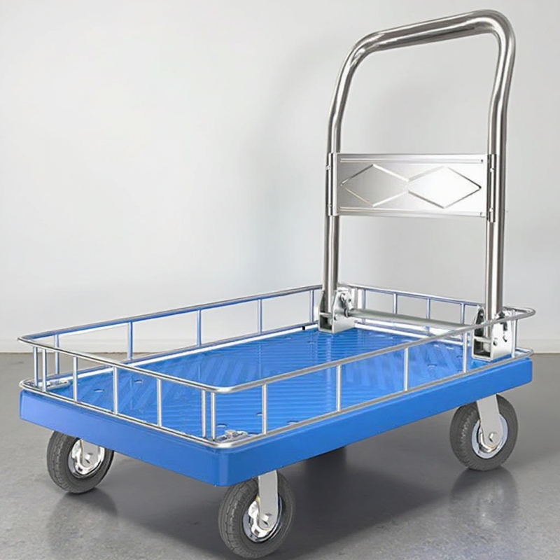 围栏车手推车小推车加护栏围挡平板车搬运车折叠拖车拉桶摆摊快递