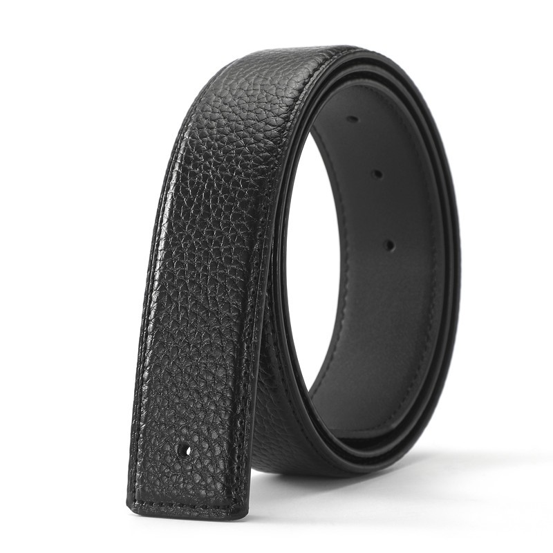 适用于替换皮带男士款不带头无头真皮H扣牛皮带身裤腰带平滑扣