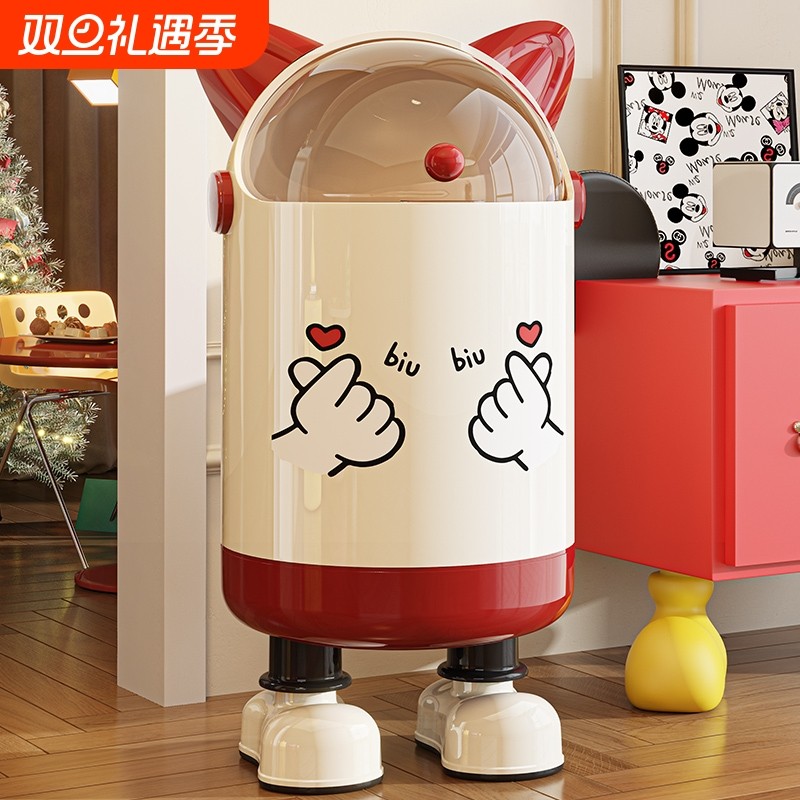 垃圾桶客厅家用2024新款创意卡通纸篓卧室高颜值儿童可爱大收纳桶