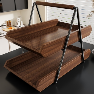 实木厨房置物架台面水果蔬菜架