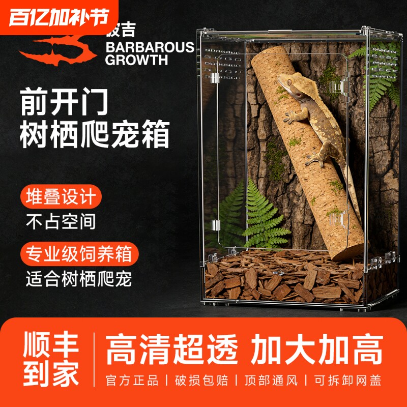 老爷树蛙饲养箱塑料爬宠缸蜘蛛甲虫蜥蜴寄居蟹睫角守宫树栖爬虫盒
