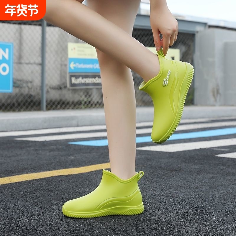 雨鞋女士短筒水鞋食品厂厨房工作鞋外穿四季防水防滑软底耐磨雨靴