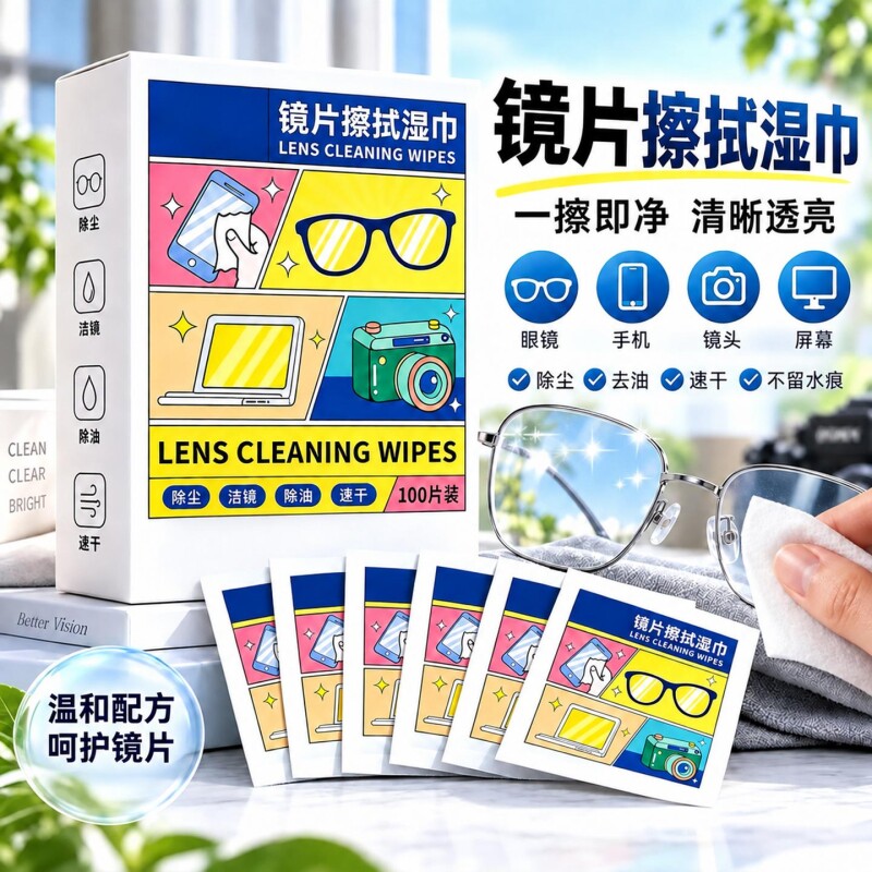 防起雾眼镜清洁湿巾不伤镜片一次性擦...