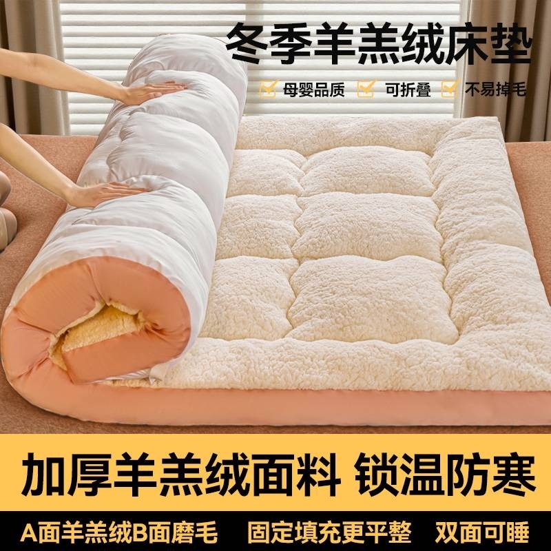 羊羔绒床垫加厚保暖榻榻米软垫学生宿舍单人垫子出租房地铺床褥垫