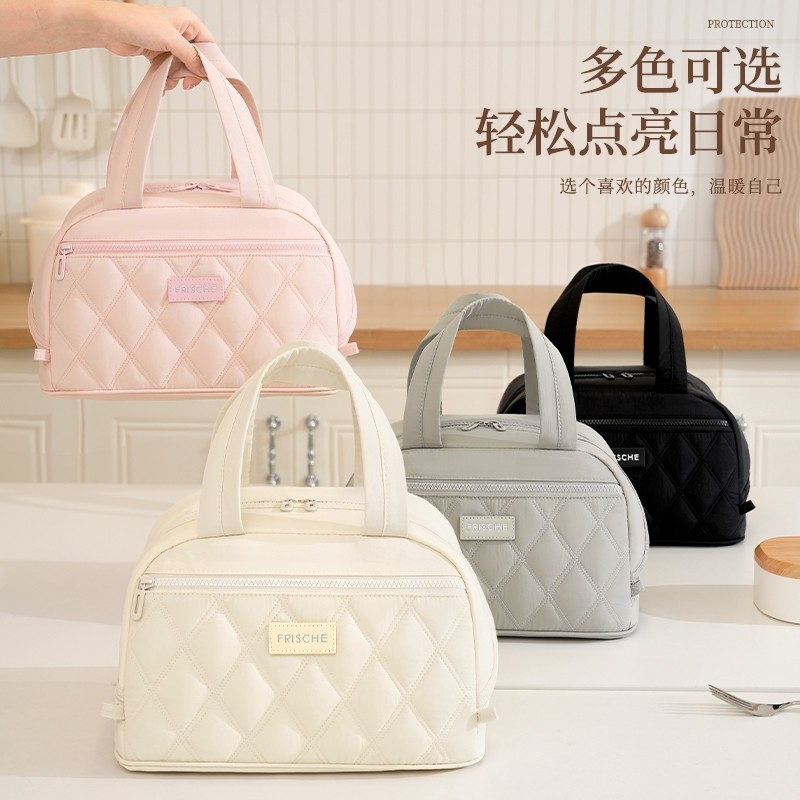 便携饭盒袋手提品质保温袋便当包学生带饭保冷加厚化妆分区大容量