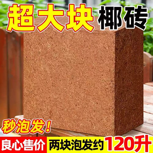 大块椰砖营养土养花通用型椰糠椰土壤种菜专用粗椰壳耶砖花土种植