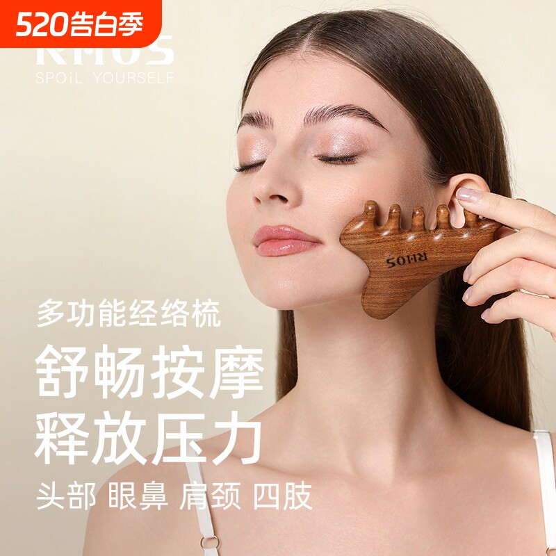 RHOS四合一面部刮痧板脸部经络按摩专用瘦沙提拉紧致身体工具神器