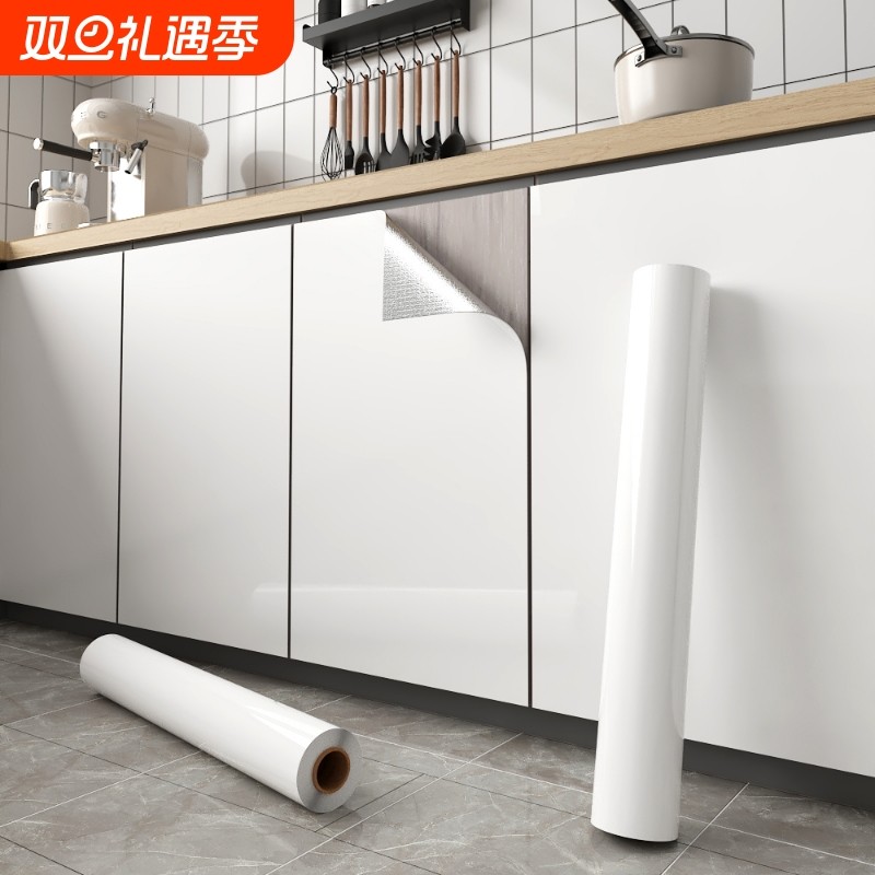 橱柜贴纸翻新专用白色贴膜厨房防水防油柜门改色墙纸自粘卧室烤漆