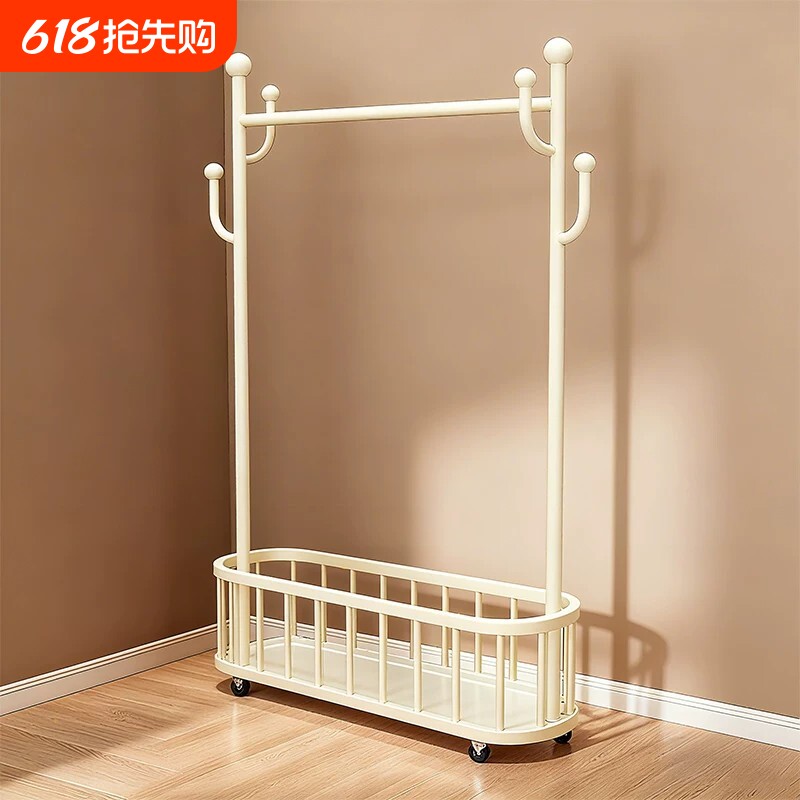 简易挂衣架家用卧室落地轻奢晾衣架室内简易衣帽架房间加粗置物架