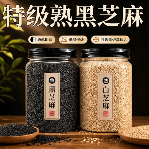 醇香酥脆！特级熟黑芝麻低温炒制