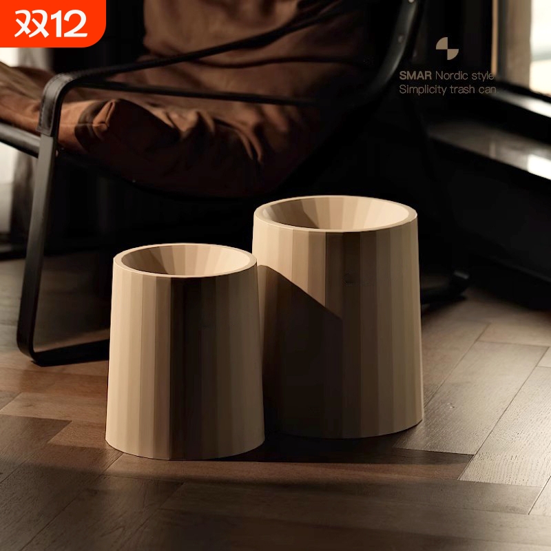 垃圾桶家用客厅轻奢高颜值卧室奶油风厨房卫生间纸篓收纳桶大容量