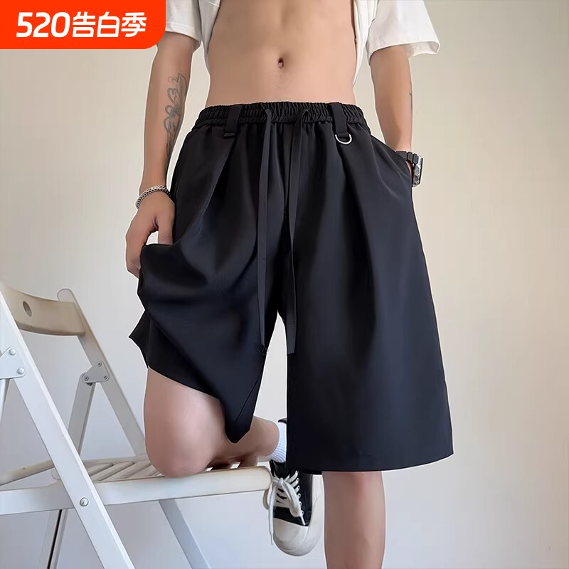 2026新款夏季黑色薄款冰丝西装短裤男垂感速干外穿五分裤休闲潮牌