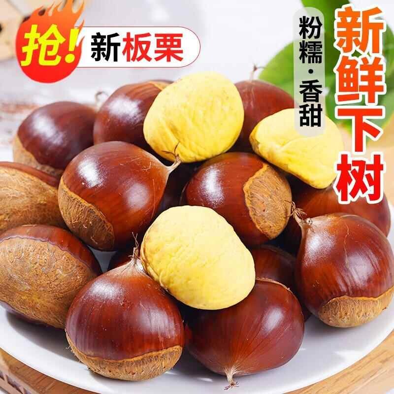板栗生新鲜现摘栗子5斤板栗球红皮带壳丹东板栗仁易剥皮去壳野采1										