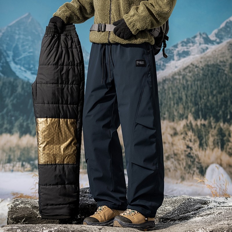 户外工装羽绒棉裤男士冬季加厚保暖防风防水防寒裤夹棉休闲长裤子