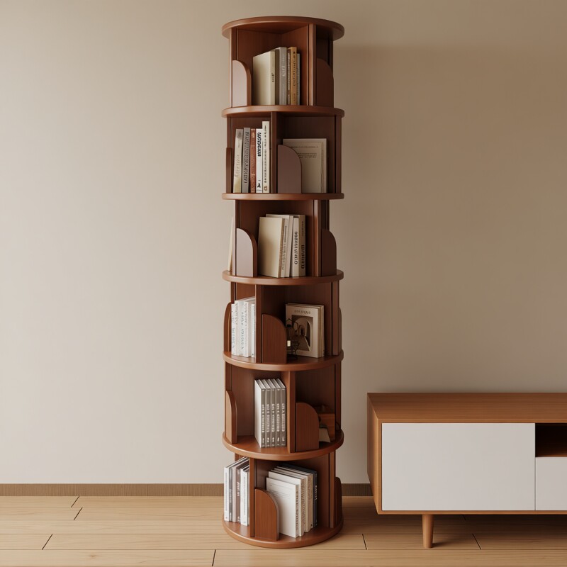 旋转书架书柜儿童落地绘本架360置物架客厅收纳卧室墙角多层书本