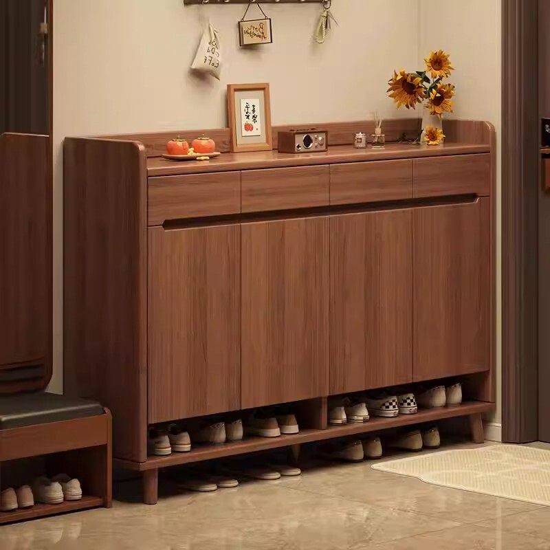 鞋柜家用门口新中式玄关柜一体靠墙2026新款入户门外收纳柜储物柜