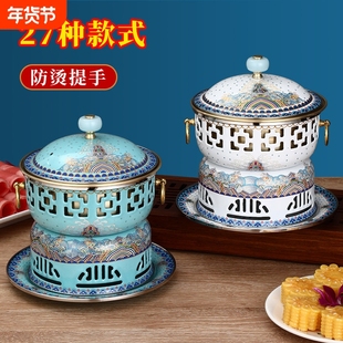 景泰蓝铜火锅单人酒精炉子小火锅一人一锅小型铜锅火锅家用纯铜