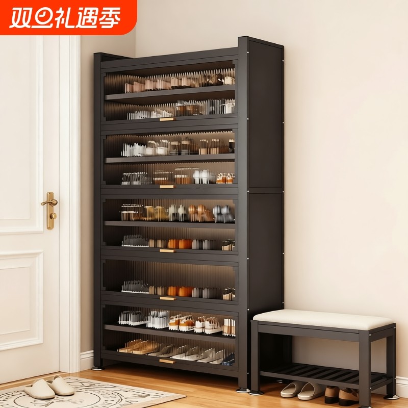 家用鞋柜钢制置物收纳柜子卧室阳台客厅多层儿童鞋柜衣柜杂储物柜