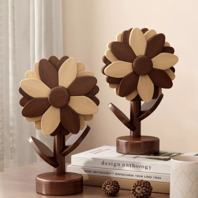 向日葵隔热垫竹木质餐桌防烫耐高温菜盘子碗垫创意摆件折叠锅杯垫