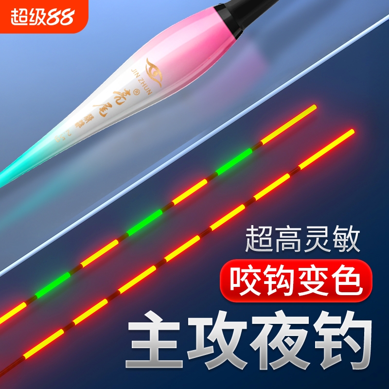 2025新款钓鱼夜光漂咬钩变色纳米野钓鲢鳙电子漂浮漂日夜两用
