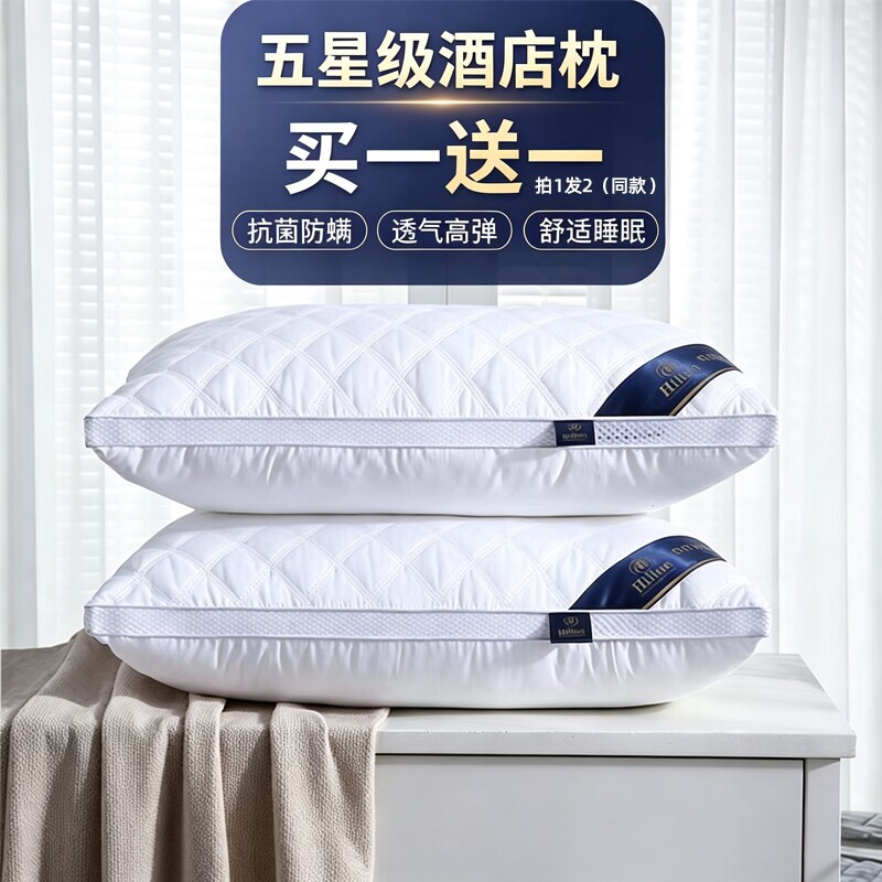 五星酒店枕头枕芯一对装柔软抑菌单人成人学生宿舍护颈羽丝绒枕芯