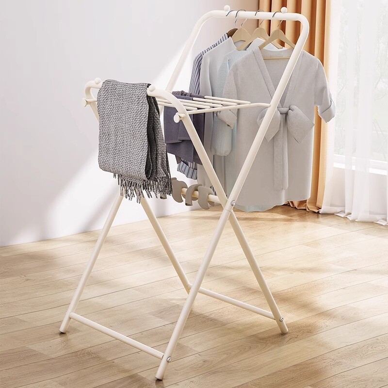 晾衣架落地家用折叠卧室衣帽架宿舍简易室内挂衣架子阳台凉衣服杆