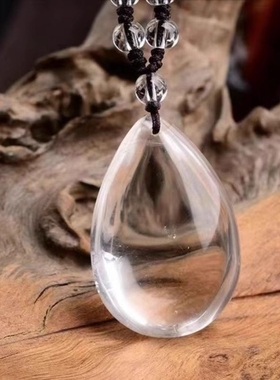 白水晶水滴吊坠项链男女