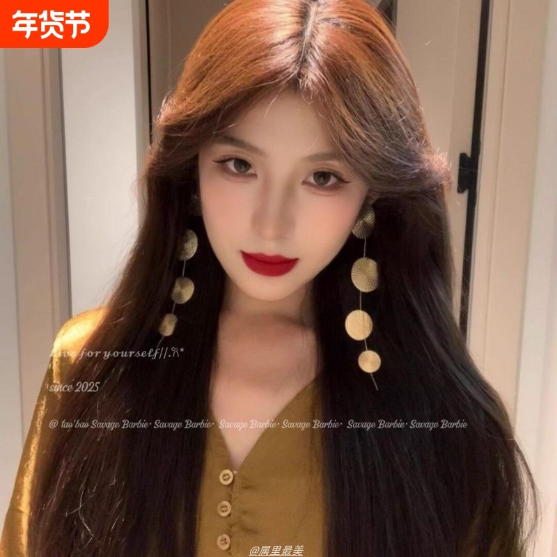 老钱风金色圆片长款流苏耳环法式复古夸张耳钉高级感气质小众耳饰,饰品/流行首饰/时尚饰品新,耳环,淘宝优惠券,粉丝福利购,淘宝优惠卷