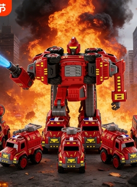 儿童合体机甲玩具合金变形恐龙工程机器人金刚3到6岁男孩生日礼物