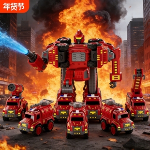 儿童合体机甲玩具合金变形恐龙工程机器人金刚3到6岁男孩生日礼物