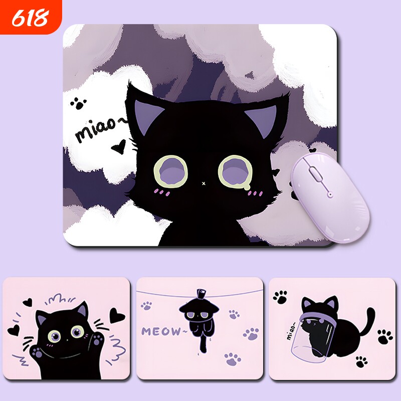 个性卡通黑猫鼠标垫护腕