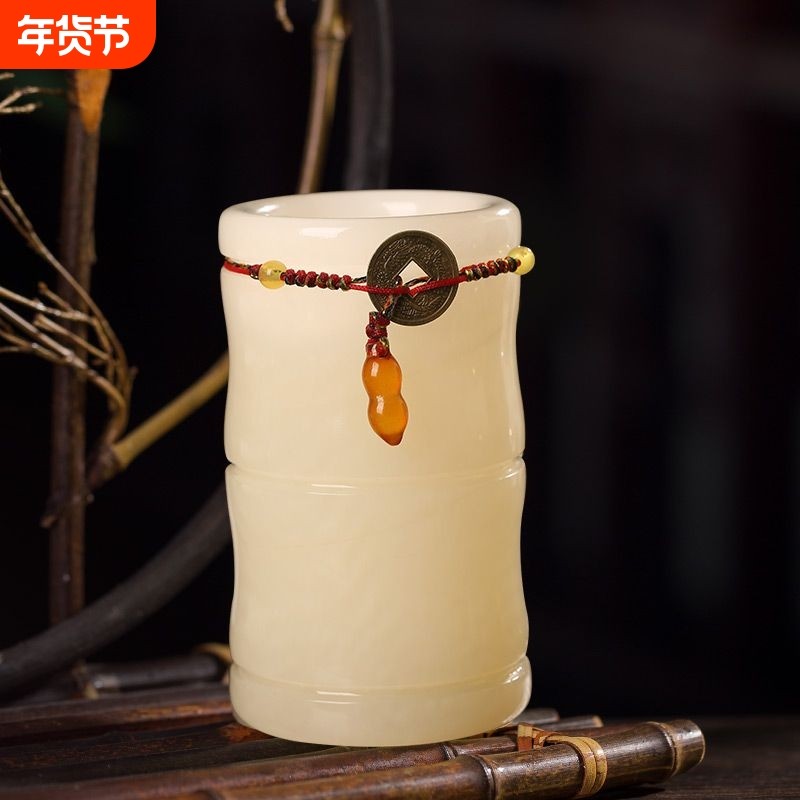 文具黄玉文昌笔筒摆件精致职场办公桌面办公室商务书房送礼,饰品/流行首饰/时尚饰品新,摆件,淘宝优惠券,粉丝福利购,淘宝优惠卷