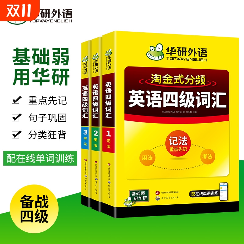 华研外语淘金式分频英语四级词汇