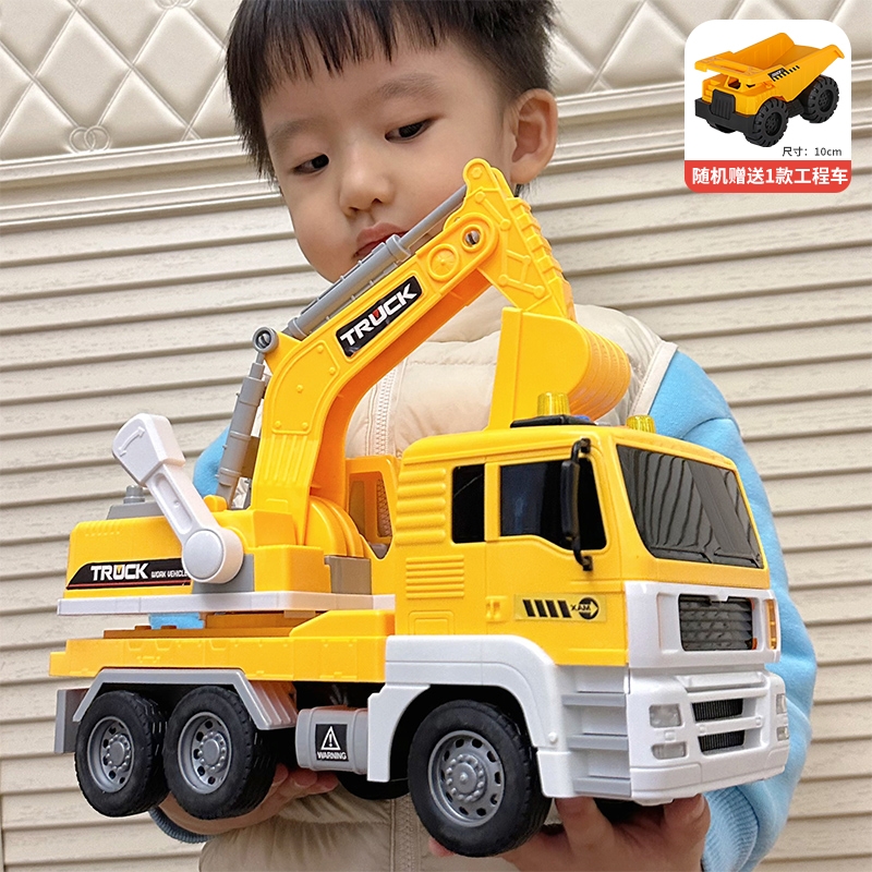 儿童工程车玩具挖掘机惯性滑行翻斗大号搅拌男孩汽车玩具车套装