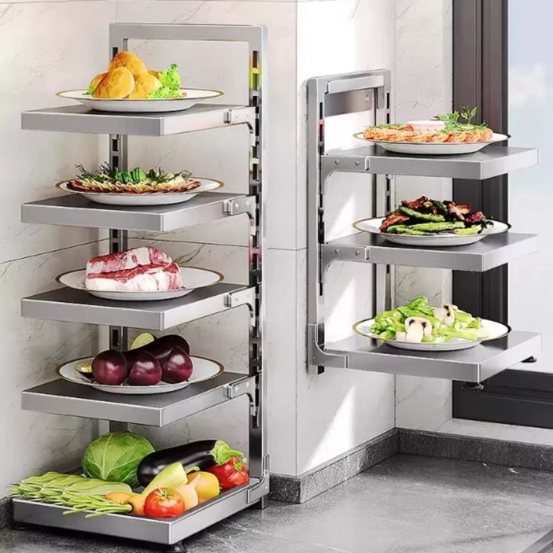 不锈钢备菜架厨房壁挂多层配菜盘置物架多功能配菜架菜盘收纳架