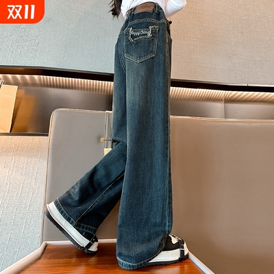 新款女童牛仔阔腿裤|千人加购