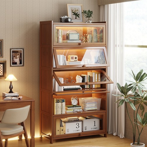 书架落地置物架书柜储物柜一体