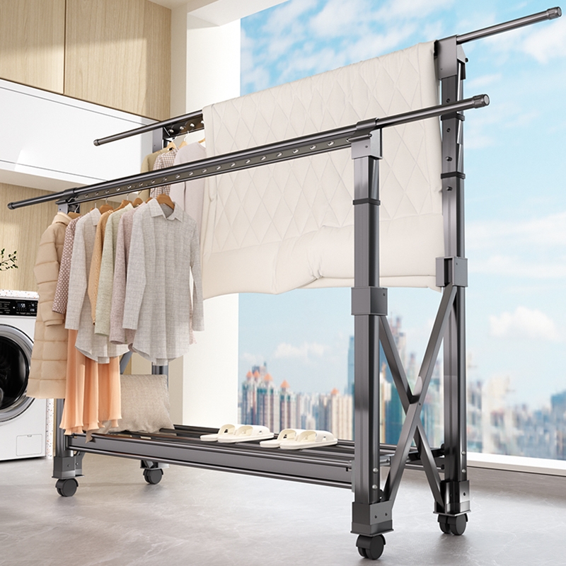 双杆晾衣架落地超强承重