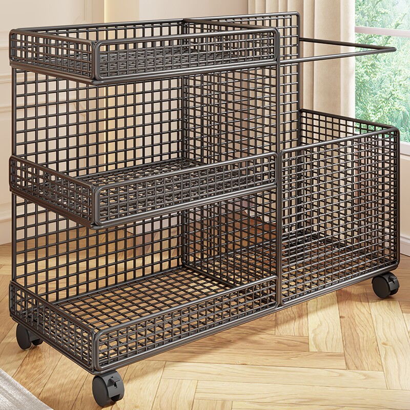 健身器材收纳神器可移动家用瑜伽垫收纳筐客厅夹缝运动器材整理架