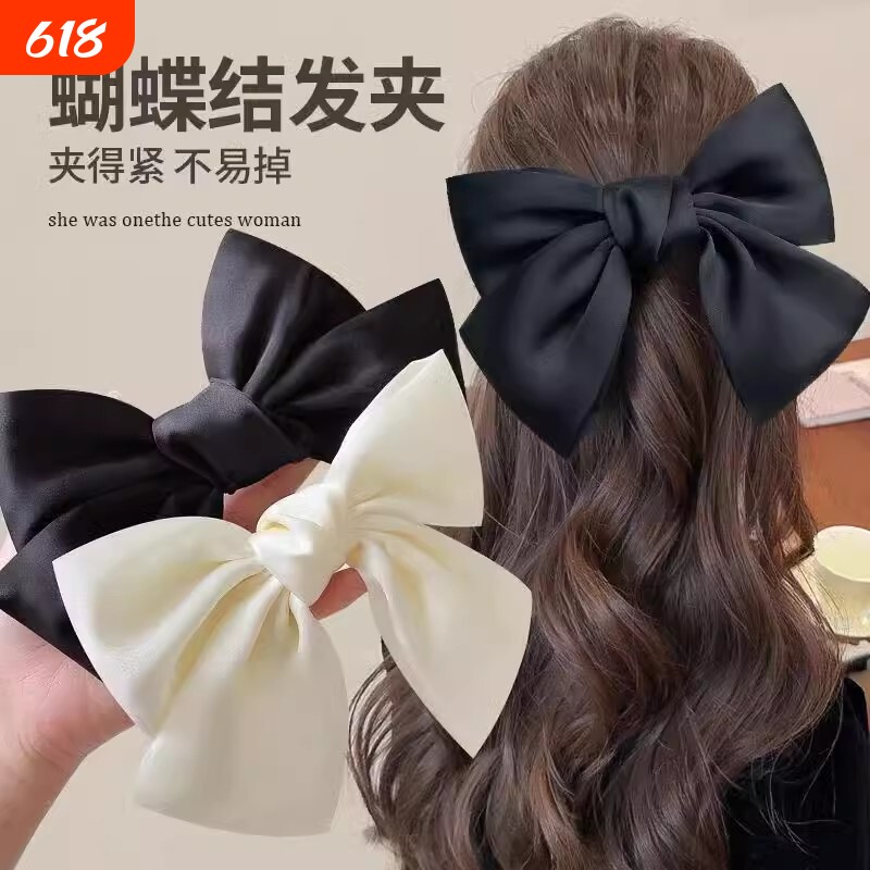 大蝴蝶结网红发夹后脑勺2025年新年头饰弹簧夹发绳夹子顶夹发饰女