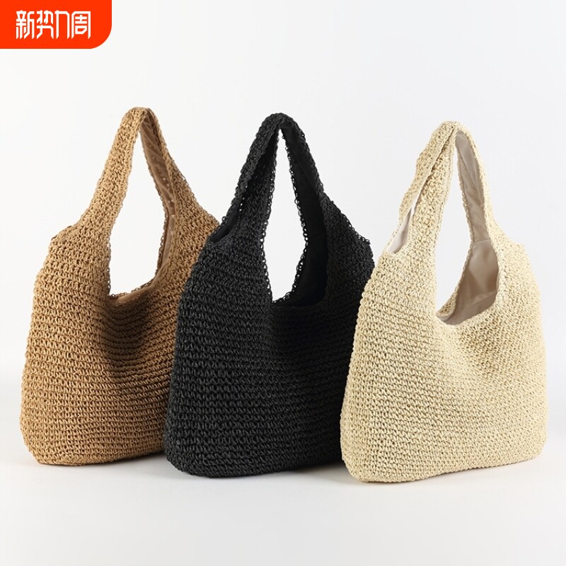 菜篮子韩国草包ins藤编包新款手工编织包草编包单肩手提女包