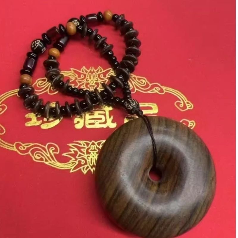 lisv印尼紫檀平安扣吊坠木雕饰品挂件随身盘玩车挂吊坠工艺品