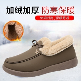 2025新款 软底舒适一脚蹬防滑加厚保暖平底休闲 女冬加绒老北京棉鞋