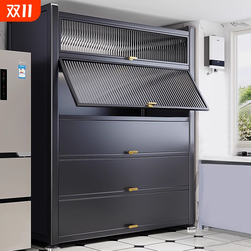 家用储物柜多层收纳柜一体靠墙钢制防晒防尘铁皮柜阳台置物架书柜