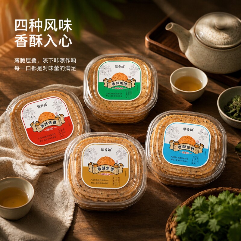 山东香酥焦饼酥脆薄饼特产焦馍煎饼烧饼零食无添加剂山药原味薄脆
