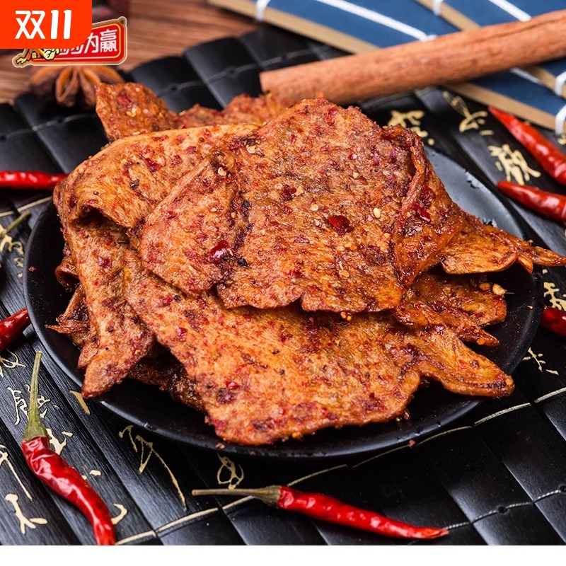 步步为赢香辣素鱼片聚会聚餐休闲小零食