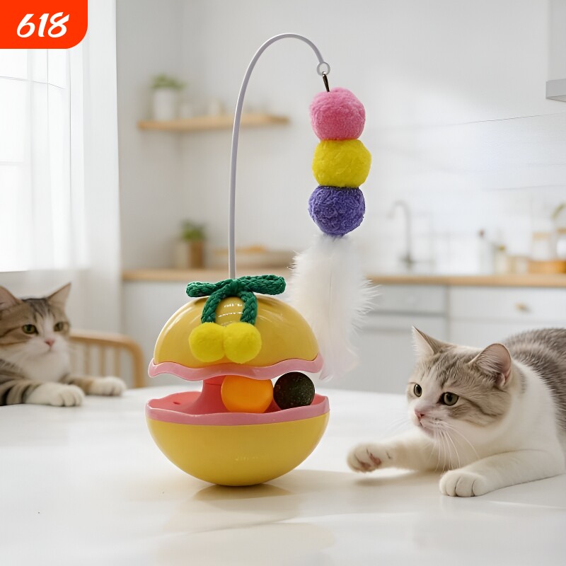 猫玩具猫咪玩具不倒翁玩具老毛绒老鼠不倒玩具猫咪互动益智玩具球