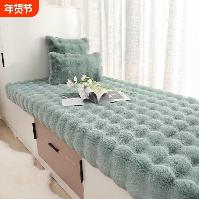 飘窗垫新款卧室地毯窗台地垫四季通用轻奢阳台垫子兔毛绒坐垫沙发