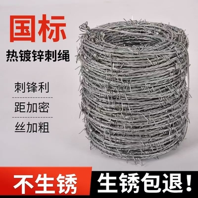热镀锌铁丝网防盗防爬刺网铁蒺藜护栏网带刺网钢丝围栏网围墙刺绳